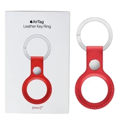 Brelok skórzany do Apple AirTag Leather Key Ring - czerwony (Red)