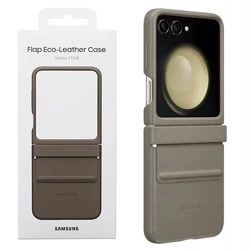 Etui na telefon Samsung Galaxy Z Flip5 Flap Eco-Leather Case - brązowe