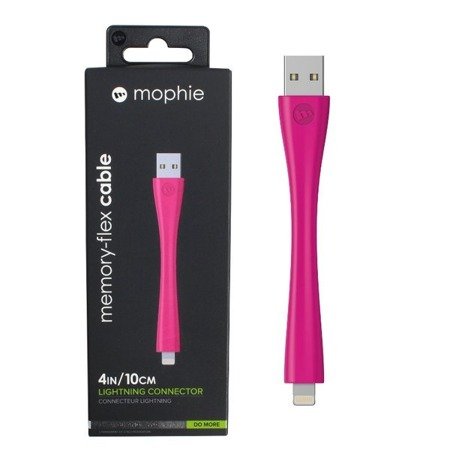 Apple iPhone kabel Mophie Memory-Flex Lightning 8 cm - różowy