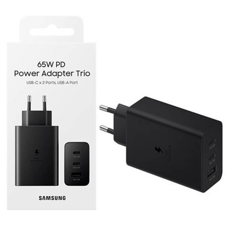 Samsung ładowarka sieciowa 2x USB-C, USB-A EP-T6530NBEGEU - 65W