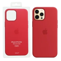 Apple iPhone 12 Pro Max Silicone Case MagSafe - Red (Red)