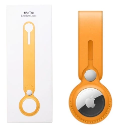 Pasek do lokalizatora Apple AirTag Leather Loop - pomarańczowy (California Poppy)