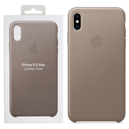 Apple iPhone XS Max Leather Case - Light Beige (Taupe)