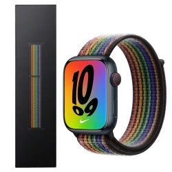 Apple Watch 42/ 44/ 45/ 49 Ultra Nike Sport Loop Strap - Rainbow (Pride Edition)