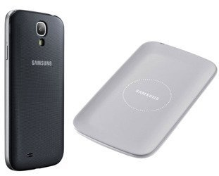 Induction charger and battery flap for induction charging for Samsung Galaxy S4 - black