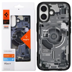 Etui do Apple iPhone 17 Spigen Ultra Hybrid MagFit dla MagSafe - czarne z motywem (Zero One)