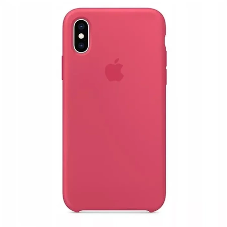 Silikonowe etui Apple iPhone XS Silicone Case - różowe (Hibiscus) [OUTLET]