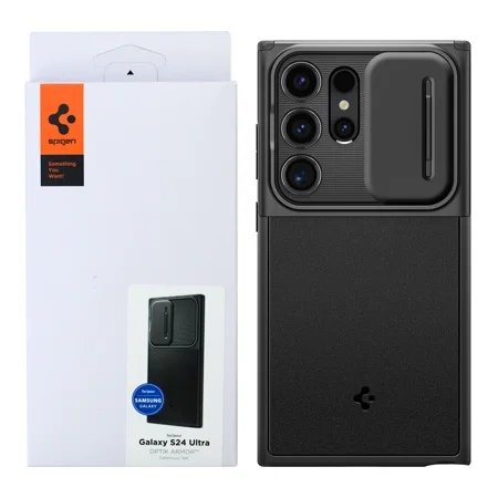 Spigen Optik Armor Samsung Galaxy S24 Ultra phone case - black