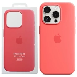 Silikonowe etui Apple iPhone 15 Pro Silicone Case MagSafe - różowe (Guava)