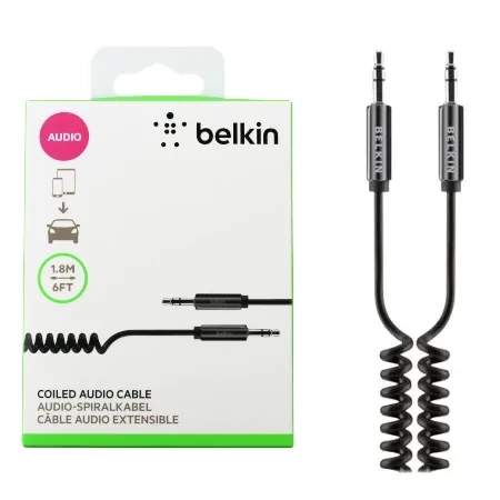 Belkin Coiled- black aux audio cable