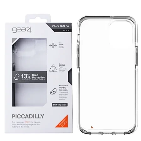 Etui do Apple iPhone 12/ 12 Pro Gear4 Piccadilly - przezroczyste z czarną ramką