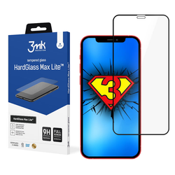 Full screen tempered glass for Apple iPhone 12/ 12 Pro 3MK Hard Glass Max Lite - black