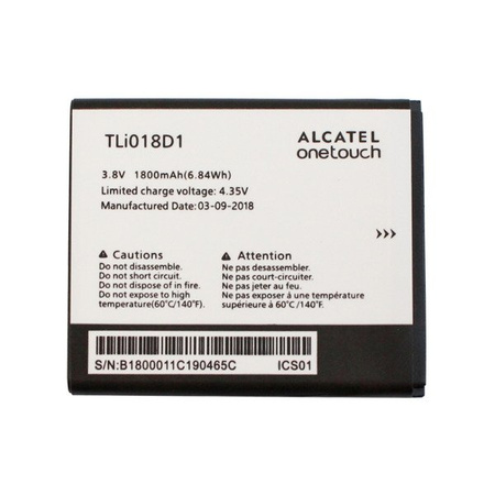 Alcatel One Touch Pop D5 original battery TLi018D1 - 1800 mAh