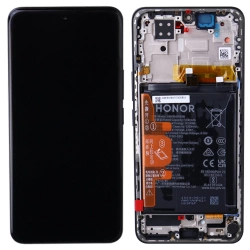 Wyświetlacz LCD z ramką i baterią do Huawei Honor 200 oryginalny - czarny