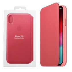 Apple iPhone XS Leather Folio Case - Pink (Peony Pink)