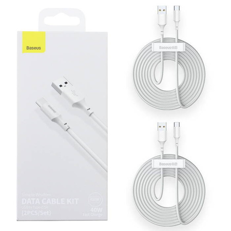 Baseus 40W USB-C cable - 1.5 m (2 pieces)