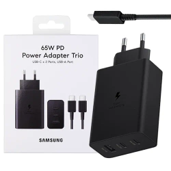 Samsung mains charger 2x USB-C, USB-A EP-T6530NBEGEU - 65W