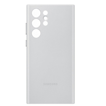 Etui skórzane na telefon Samsung Galaxy S22 Ultra Leather Cover - jasnoszare (Light Gray)