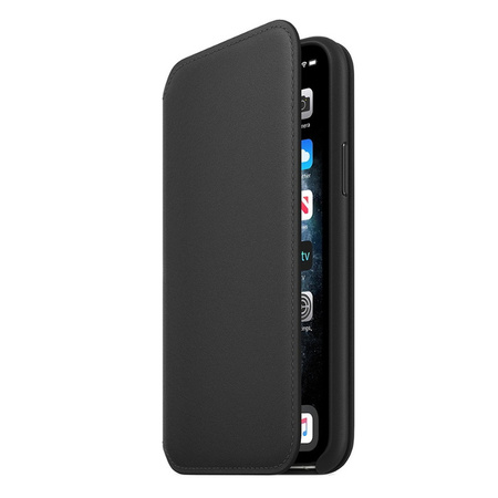 Etui skórzane Leather Folio do Apple iPhone 11 Pro - czarne (Black)