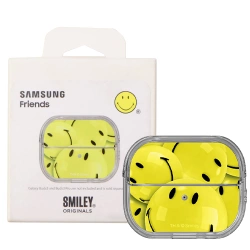 Case for Samsung Galaxy Buds3/ Buds3 Pro Smiley Gray Clear Case - yellow