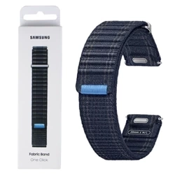 Strap for Samsung Galaxy Watch 4/ 4 Classic/ 5/ 5 Pro/ 6/ 6 Classic Fabric Band One Click 20 mm M/L - navy blue