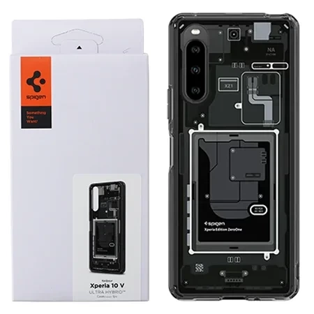 Case for Sony Xperia 10 V Spigen Ultra Hybrid - black with motif (Zero One)