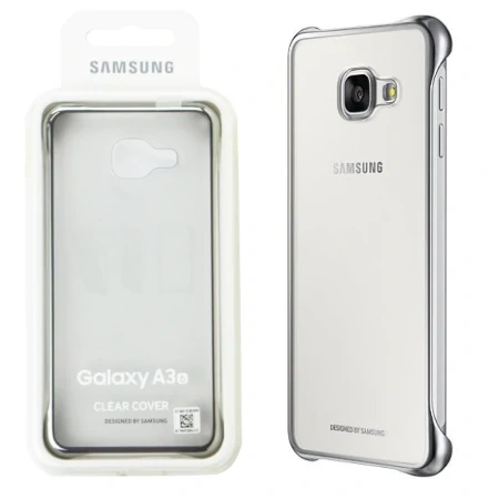 Samsung Galaxy A3 2016 Clear Cover phone case - transparent with silver frame