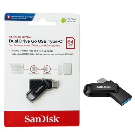 SanDisk Ultra Dual Drive Go USB-C flash drive - 64 GB