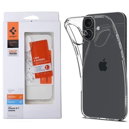 Spigen Crystal Flex silicone case for Apple iPhone 16 - transparent (Crystal Clear)