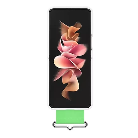 Samsung Silicone Cover with Strap for Galaxy Z Flip3 5G - white