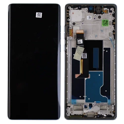 Oryginalny wyświetlacz LCD z ramką do Motorola Edge 50 Fusion - zieloniebieski (Forest Blue)