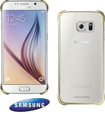 Samsung Galaxy S6 edge Clear Cover phone case - transparent with gold frame