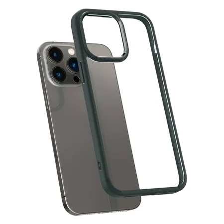 Case for Apple iPhone 14 Pro Spigen Ultra Hybrid - transparent with green frame (Abyss Green)