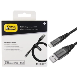 Lightning to USB-A Otterbox cable 1 m - black