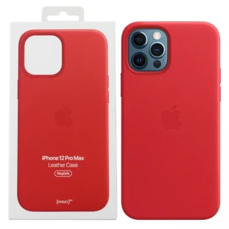 Apple iPhone 12 Pro Max Leather Case MagSafe - Red (Scarlet)