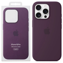 Silikonowe etui Apple iPhone 16 Pro Silicone Case MagSafe - fioletowe (Plum)
