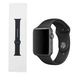 Silicone Apple Watch 42/ 44/ 45/ 49 Ultra/ Ultra 2 Sport Band - Black (Black)