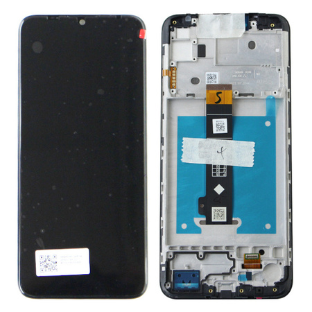 Original LCD display with bezel for Motorola Moto E20 - black