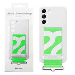 Samsung Galaxy S22 Silicone Phone Case with Strap - white