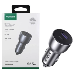 Ugreen CD213 2-Port Fast Car Charger 52.2W - gray