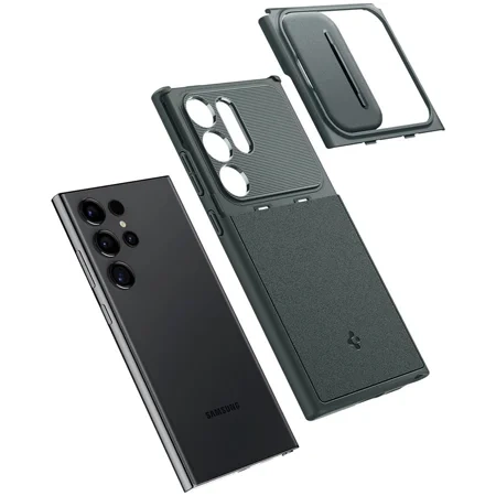 Samsung Galaxy S24 Ultra Spigen Optik Armor phone case - green (Abyss Green)