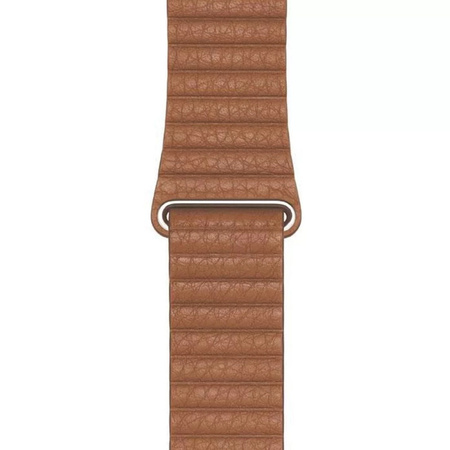 Apple Watch 1/ 2/ 3/ 4/ 5/ 6/ 7 Series 42/ 44/ 45mm Leather Loop strap size M MXAF2ZM/A - brown (Saddle Brown)