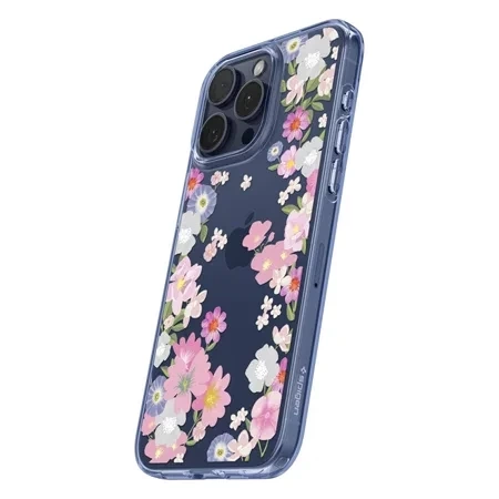 Spigen Liquid Crystal silicone case for Apple iPhone 15 Pro - blue with motif (Blossom)