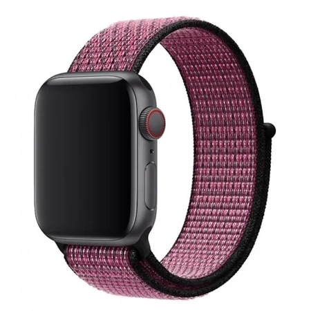 Apple Watch 38/ 40/ 41 mm Nike Sport Loop Strap - Black/Pink (Pink Blast/ True Berry)