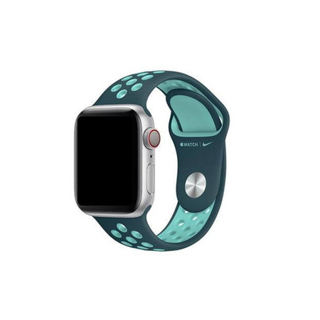 Apple Watch 1/ 2/ 3/ 4/ 5/ 6/ 7 Series 38/ 40/ 41mm Nike Sport Band MXQX2AM/A - Turquoise/Green (Midnight Turquoise/Aurora Green)