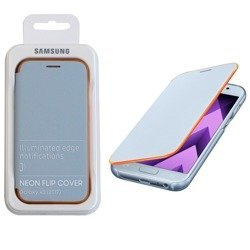 Samsung Galaxy A3 2017 Neon Flip Cover case EF-FA320PLEGWW - blue and orange