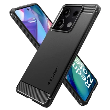 Etui na telefon Xiaomi Redmi Note 13 5G Spigen Rugged Armor - czarne (Matte Black)