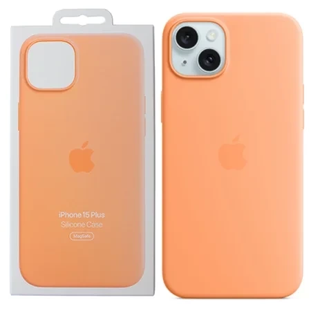 Apple iPhone 15 Plus Silicone Case MagSafe - Orange (Orange Sorbet)