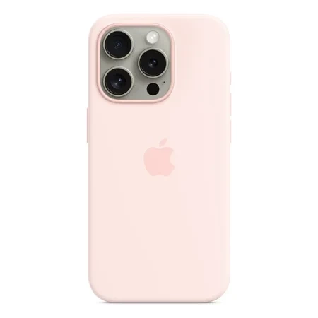 Apple iPhone 15 Pro Silicone Case MagSafe - Pink (Light Pink)