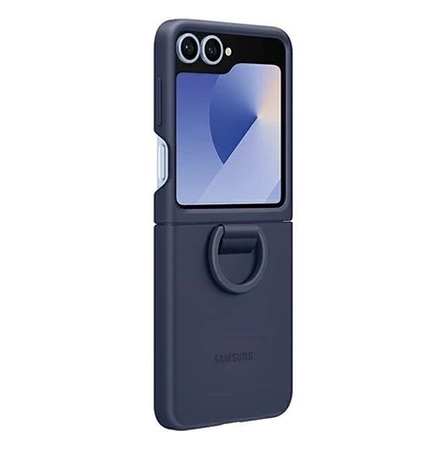 Samsung Galaxy Z Flip6 Silicone Phone Case with Ring - navy blue